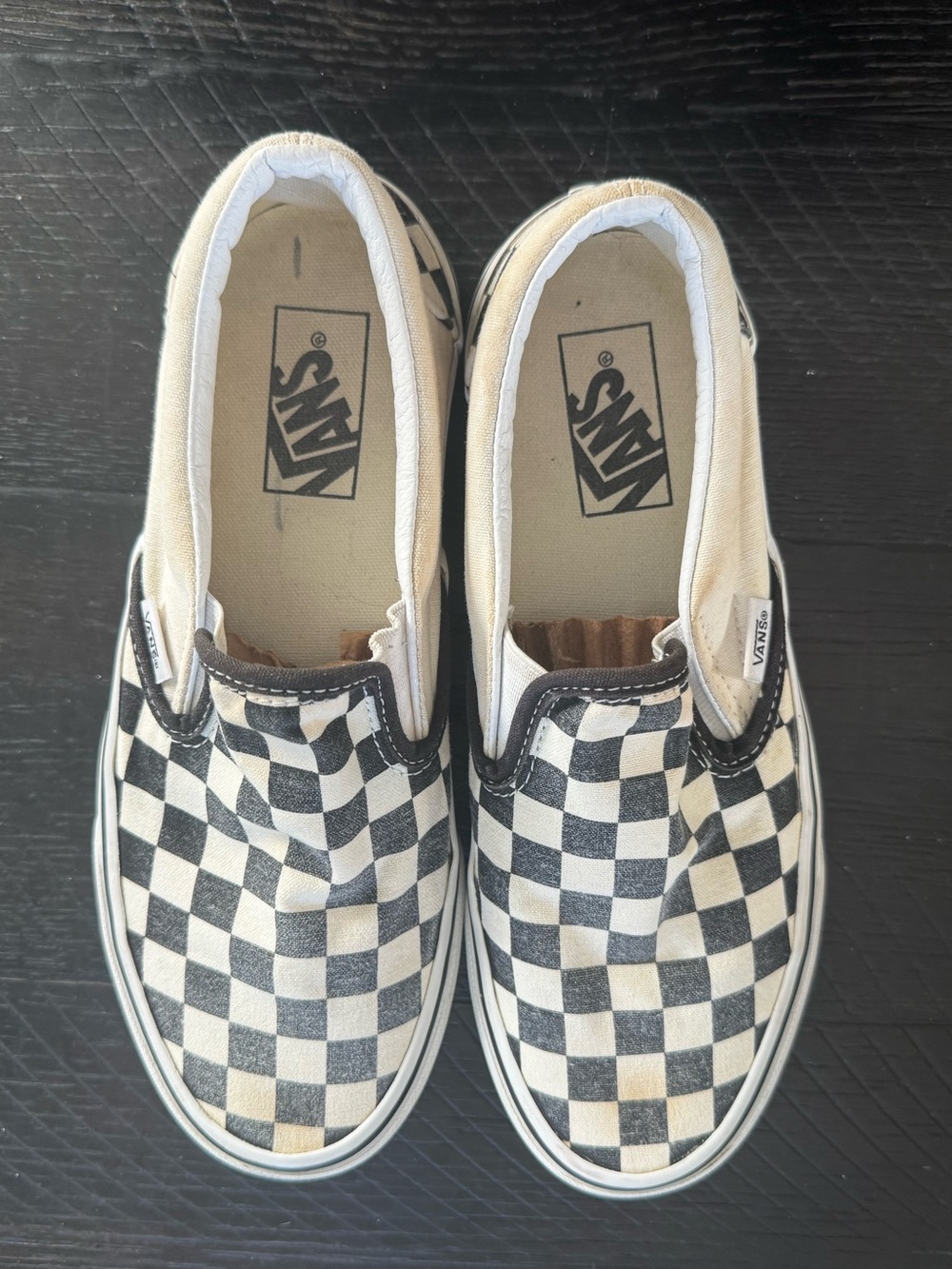 Vans platform Checkerboard Slip-On Loafers — Black & White - Picture 2 of 11